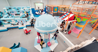 Aire de jeux intérieure commerciale, parc d'attractions, toboggans colorés, piscine à balles, filet de protection, équipement de jeu pour enfants, centres commerciaux, enfants