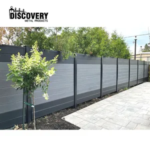 Outdoor WPC Garden Fencing Aluminum Post and WPC Privacy Fence Panel