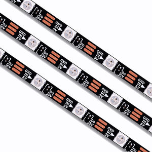 แผ่นบาง3มม. 4 <span class=keywords><strong>5</strong></span> WS2812B กว้างสมาร์ท rgbic สีขาวสีดำ PCB RGB LED Strip สำหรับภายในรถยนต์คอมพิวเตอร์เคสคีย์บอร์ด - Product Image 4