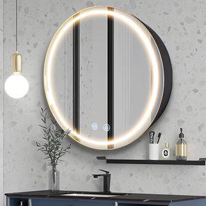 El botiquín circular <span class=keywords><strong>con</strong></span> <span class=keywords><strong>espejo</strong></span> de iluminación LED para <span class=keywords><strong>baño</strong></span> es regulable <span class=keywords><strong>y</strong></span> <span class=keywords><strong>antivaho</strong></span> para <span class=keywords><strong>Baño</strong></span> - Product Image 1