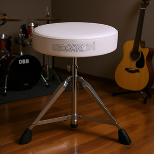 Taburete de guitarra ajustable en altura, color blanco, con asiento acolchado de goma y pies antideslizantes, accesorio universal para instrumentos musicales, 5 unidades - Product Image 2