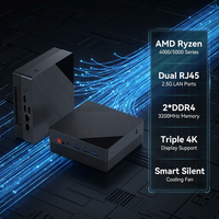 Mini PC con CPU Ryzen R3-5300U R5-4500U R5-5500U R5-5625U R5-5600H R5-7530U R7-7730U, 2*DDR4-3200Mhz RAM, 2*RJ45
