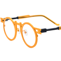 Monture de lunettes optiques colorées en titane de haute qualité, monture intégrale rétro, lunettes unisexes, nouveau design, étui à lunettes patchwork