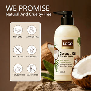Champú de Aceite de Coco Natural de 500 ml OEM/ODM para Cabello Dañado, Hidratante y Suavizante Natural a Base de Plantas - Product Image 6