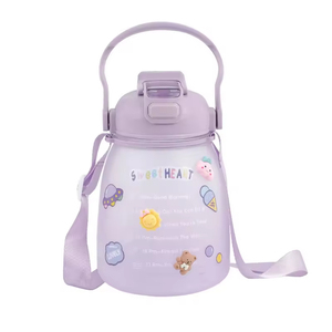 Vaso de agua de gran capacidad, elegante y moderno para el verano, para hombres y mujeres, vaso de plástico portátil de doble uso con pajita, personalizable. - Product Image 5