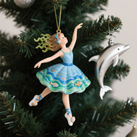 Décorations de Noël en polyrésine personnalisées en gros, figurines de danseuses de ballet artificielles