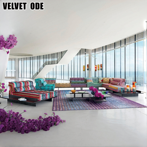 Roche bobobois ปรับแต่งได้ทันสมัยผ้าสีสันสดใสแปลงสภาพ chesterfield เตียงโซฟาห้องนั่งเล่น - Product Image 4