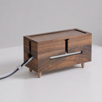 Boîte de gestion de câbles en bois d'acacia, organiseur de câbles en bois pour dissimuler les multiprises, les câbles électriques, les câbles de télévision, les câbles sous le bureau