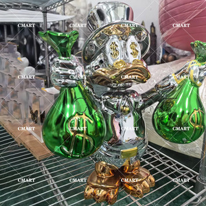 Scrooge McDuck Amca Milyoner Heykeli Oturan Picsou Amca Scoodge Duck Pop Art Heykeli Krom Çoklu Renkler Ördek Figürü - Product Image 4