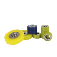 Petits rouleaux de roue en TPU PU à usage intensif personnalisés avec roulement à billes à assemblage central en aluminium