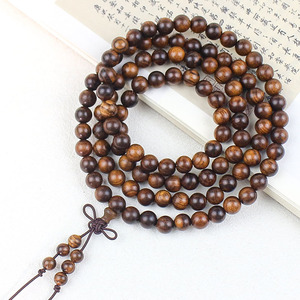 Black Rosewood 108 Bead Prayer <b>Bracelet</b> 6 8mm Round Unisex Religious Jewelry - Product Image 4