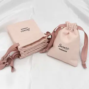 Высококачественный дизайнерский опытный розовый холщовый мешок на завязках, хороший шитье ювелирных изделий, мешок для хранения пыли