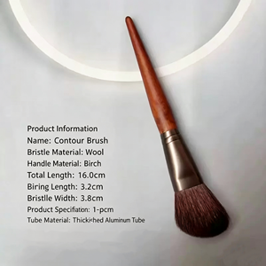Ensemble de <span class=keywords><strong>pinceaux</strong></span> de maquillage pour le visage avec manches en bois DIY et poils naturels, incluant des <span class=keywords><strong>pinceaux</strong></span> pour blush, des <span class=keywords><strong>pinceaux</strong></span> éventail, des <span class=keywords><strong>pinceaux</strong></span> à blush angulaires, des <span class=keywords><strong>pinceaux</strong></span> à estomper plats, taille standard - Product Image 3