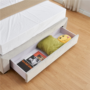Ultima bellezza stile moderno su misura di colore facile da montare <span class=keywords><strong>singolo</strong></span> doppio formato grigio luce <span class=keywords><strong>velluto</strong></span> cassetto <span class=keywords><strong>letto</strong></span> di stoccaggio - Product Image 5