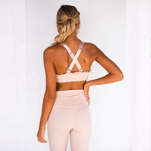 Yoga Lace high quality 280G Bra and compression Leggings Fitness Set women - Product Image 5