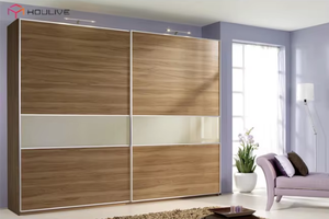 Sistema de puertas de armario corredizas de madera maciza moderna <span class=keywords><strong>para</strong></span> dormitorio, hogar, oficina, apartamento, muebles - Product Image 4