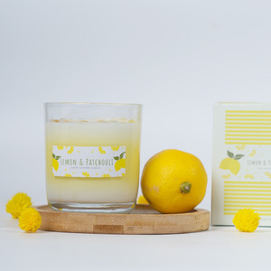 Lemon Patchouli Scented Candle Soy <b>Wax</b> Cylinder Home Decoration Gift Aromatherapy - Product Image 2