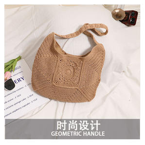 Bolso <span class=keywords><strong>de</strong></span> hombro <span class=keywords><strong>de</strong></span> algodón tejido <span class=keywords><strong>de</strong></span> gran capacidad estilo INS <span class=keywords><strong>de</strong></span> <span class=keywords><strong>verano</strong></span> tejido <span class=keywords><strong>abuela</strong></span> rejilla flor vacaciones playa compras bolsa <span class=keywords><strong>de</strong></span> viaje - Product Image 6