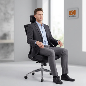 เก้าอี้สำนักงาน/เกมมิ่ง KINSHA รุ่น Modern Lumbar Support ปรับระดับได้ รองรับหลัง ปรับความสูงได้ ผ้าตาข่าย หมุนได้ ปรับพนักพิงศีรษะได้ โครงโลหะ - Product Image 1