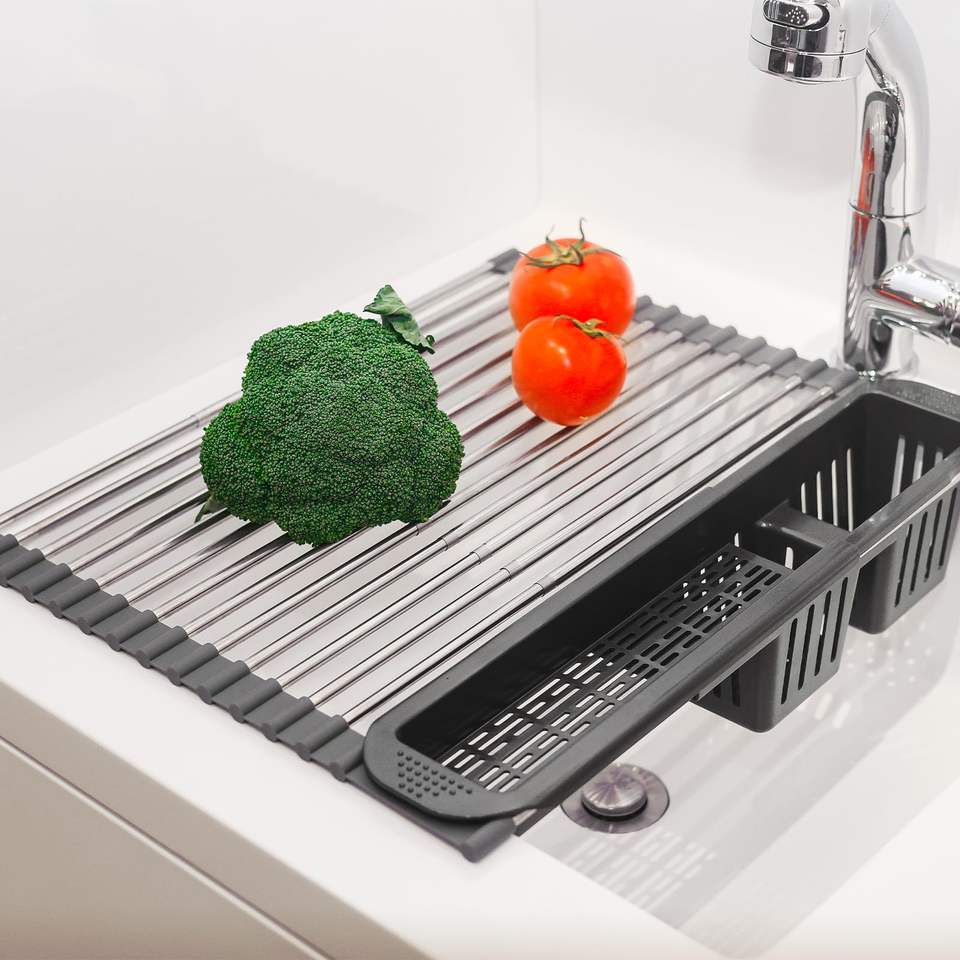 Roll-up Dish Drying Rack over the Sink - 304 Stainless Steel