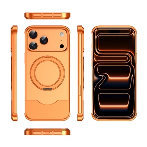 Advanced Aluminum Frameless Magnetic Case for <b>iPhone</b> 17 15 16 Pro Max With 360° Ring Stand Matte PC Back Panel Shockproof Cover - Product Image 6