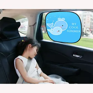 2024 vendita calda parasole per auto con Nylon 80gsm per finestrino laterale per auto per bambini 2 pz parasole per auto con simpatico cartone animato