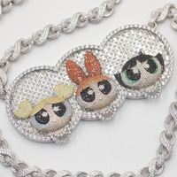 Collier pendentif personnalisé style hip-hop avec lettres et portrait en moissanite argentée, plaqué or, bijoux glacés pour streetwear