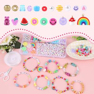 Nouveau design 6mm perles de rocaille en céramique et porcelaine Kits de fabrication de bijoux à bricoler soi-même pour filles Kit de fabrication de bracelets de perles avec lettres - Product Image 2