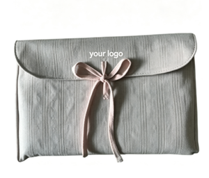 Pochette enveloppe en coton twill blanc, nouveau style, pour vêtements, robes, rangement, emballage, sac anti-poussière de luxe sur mesure, pour pochette cosmétique. - Product Image 3
