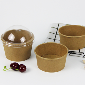 Disposable ice cream packaging container and tub with clear plastic lid