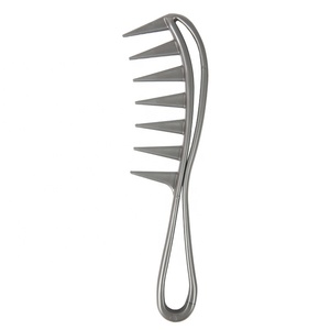 Pettine a denti larghi con testa a olio retrò, guarda indietro stile pettine per barba maniglia denti grandi aggrovigliati pettine arricciacapelli strumento per parrucchiere - Product Image 4