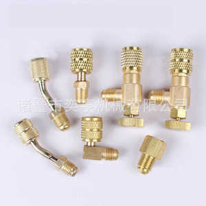 Adaptador de latón para carga de refrigerante R22 R410A, conector para sistemas de aire acondicionado HVAC, piezas anticorrosión - Product Image 3