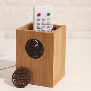 Portalápices de Bambú, Diseño Cuadrado Hueco, Organizador de Escritorio para Oficina, Adorno, Regalo para Profesor - Product Image 2
