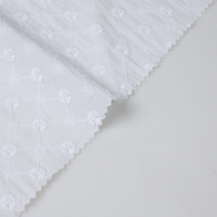 Personnalisation haut de gamme tissé 100% coton fleur à quatre feuilles motifs brodés tissu de broderie florale