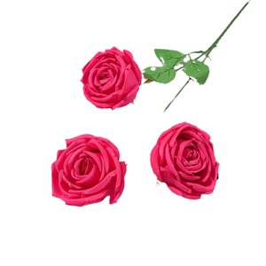 Roses royales artificielles en soie, 3 têtes, décoration de mariage haut de gamme, décoration de la maison - Product Image 5