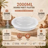 Contenants jetables TeGuan en PP de qualité alimentaire haute résistance 70oz avec couvercle, compatibles micro-ondes et congélateur, multi-usages pour nouilles et repas rapides