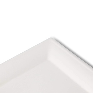 Boîtes carrées jetables en canne à sucre, écologiques et compostables, 26x26 cm, blanches, pour buffet - Product Image 6