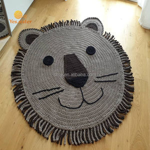 <span class=keywords><strong>Tapis</strong></span> de jeu <span class=keywords><strong>rond</strong></span> en Crochet pour enfants, accessoire pliable en peluche, motifs animaux, Lion, pour bébés - Product Image 5