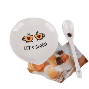 Custom Logo Porcelain Holder for Spoons Spatula Ladles and Tongs Kitchen Cooking Serving Spoon Rest Ceramic