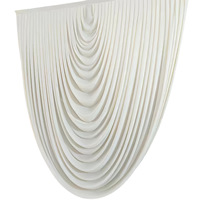 Voilage semi-circulaire pour arche de mariage, rideau en velours de soie laiteuse à bord ondulé pour décoration de fond photo de banquets et fêtes