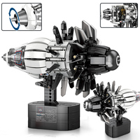 Kit de moteur d'avion Mini Jet Aircraft Turbojet Engine Assembly Model With Electric Motors Set Building Blocks Set 1351pcs