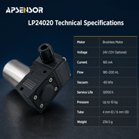 Analyseur de qualité de l'eau, pompe à liquide à micro-diaphragme 24V haute pression jusqu'à 10 kg pour l'intégration dans les machines industrielles