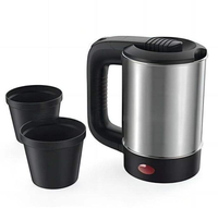 Bouilloire Électrique Portable en Acier Inoxydable 304 Sans Fil avec Arrêt Automatique et Protection Anti-Ébullition à Sec, Rotation à 360 Degrés, Idéale pour Hôtels