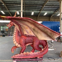 Real Animatronic Western Dragon Pattern Steel Flying Simulation Activité intérieure Centres commerciaux Trampoline Parks