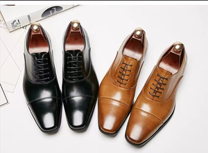 2025 chaussures Oxford en cuir véritable de style d'affaires décontracté pour hommes à lacets de haute qualité pour les fêtes de mariage et les occasions formelles - Product Image 2