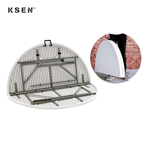 도매 8-10인용 야외 연회 테이블 HDPE 플라스틱 원형 접이식 테이블 (이벤트/웨딩용) KC-T1075 - Product Image 3