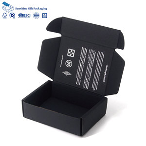 Boîte d'expédition noire personnalisée pour produits de soin de la peau avec bande détachable pour emballage de cosmétiques avec logo - Product Image 1
