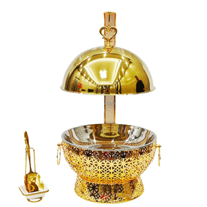 وعاء تسخين الطعام الفاخر للمناسبات مع غطاء معلق من الفولاذ المقاوم للصدأ 201 سعة 10 لتر يعمل بالكحول لحفظ الطعام دافئًا في البوفيهات - Product Image 5