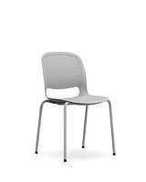 Fauteuil de salon ergonomique moderne empilable et peu encombrant, dossier en plastique, pieds en acier inoxydable, confortable, pour chambre à coucher, pas cher, OEM personnalisé