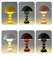 Lampe de table champignon sans fil 3 couleurs gradable nordique moderne portable pot de fleurs LED